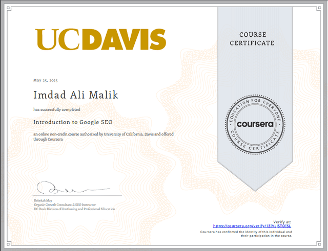 Coursera SEO Certification